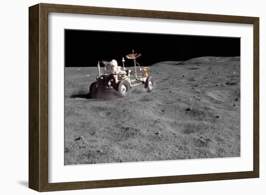 Lunar Grand Prix on Apollo 16 Mission, 1972-null-Framed Photographic Print