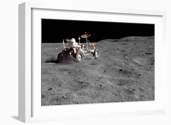 Lunar Grand Prix on Apollo 16 Mission, 1972-null-Framed Photographic Print