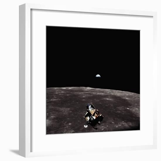 Lunar Module, Earth, and Moon-Michael Collins-Framed Photographic Print