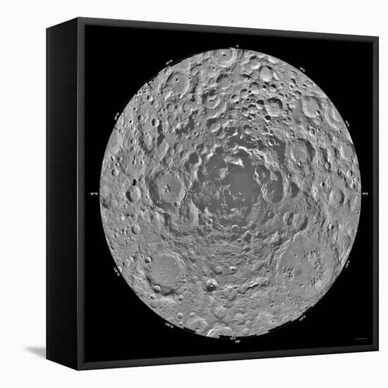 Lunar Mosaic of the South Polar Region of the Moon-Stocktrek Images-Framed Premier Image Canvas