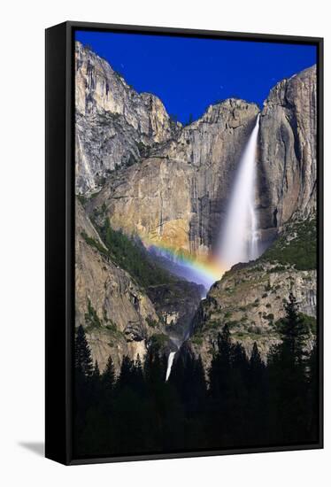 Lunar Rainbow From Upper Yosemite Falls Yosemite Valley, California-Joe Azure-Framed Stretched Canvas