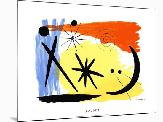 Lunarscape, c.1953-Alexander Calder-Mounted Serigraph