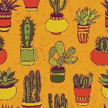 Succulents Garden - Seamless Pattern-LunaSolvo-Framed Art Print