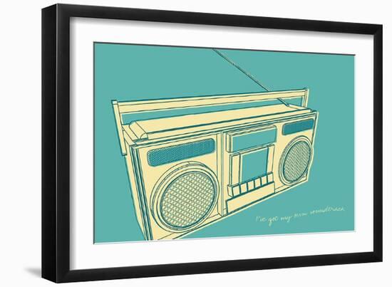 Lunastrella Boombox-John W^ Golden-Framed Art Print