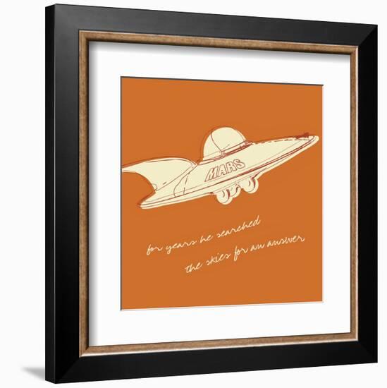 Lunastrella Flying Saucer (square)-John W^ Golden-Framed Art Print