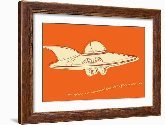 Lunastrella Flying Saucer-John Golden-Framed Art Print