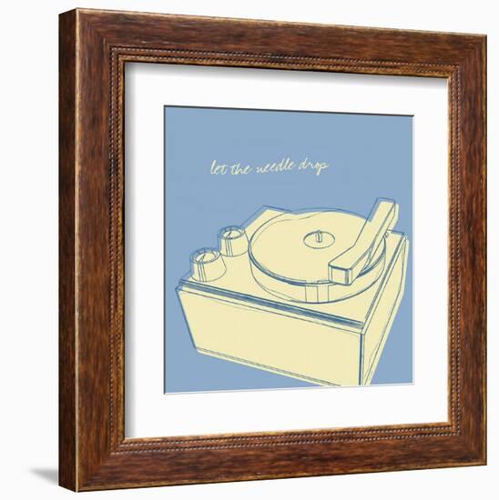 Lunastrella Record Player (square)-John W^ Golden-Framed Art Print