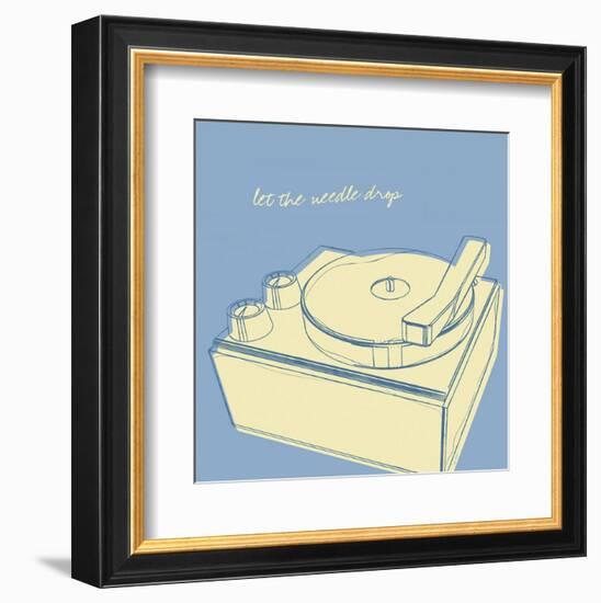 Lunastrella Record Player (square)-John W^ Golden-Framed Art Print