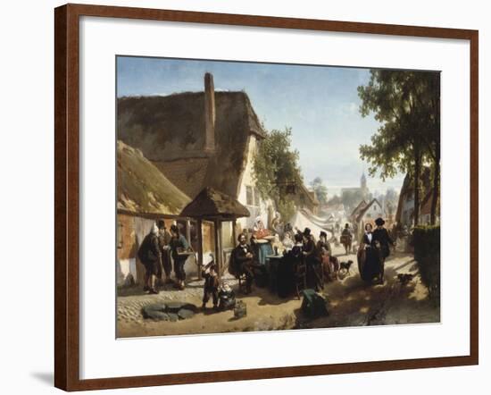 Lunch at the Inn, 1886-Florent Nicolas Crabeels-Framed Giclee Print