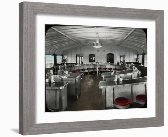 Lunch Counter, Ferry Kalakala, 1935-Ashael Curtis-Framed Giclee Print