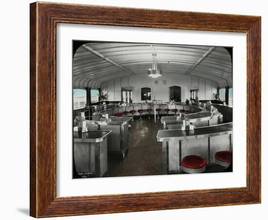 Lunch Counter, Ferry Kalakala, 1935-Ashael Curtis-Framed Giclee Print