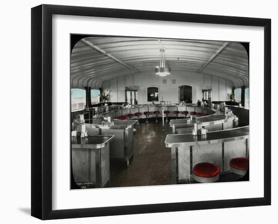 Lunch Counter, Ferry Kalakala, 1935-Ashael Curtis-Framed Giclee Print