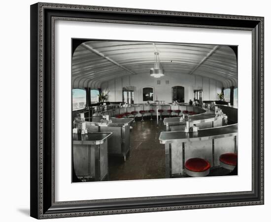 Lunch Counter, Ferry Kalakala, 1935-Ashael Curtis-Framed Giclee Print