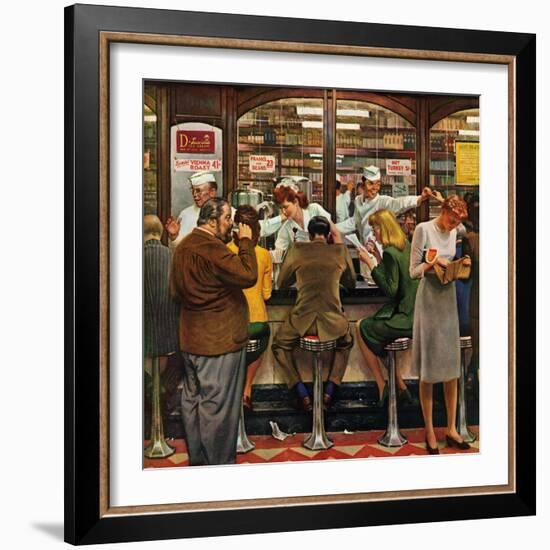 "Lunch Counter," October 12, 1946-John Falter-Framed Premium Giclee Print