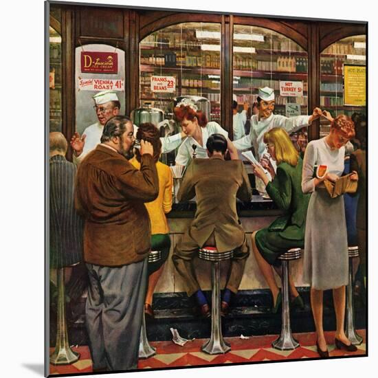 "Lunch Counter," October 12, 1946-John Falter-Mounted Giclee Print