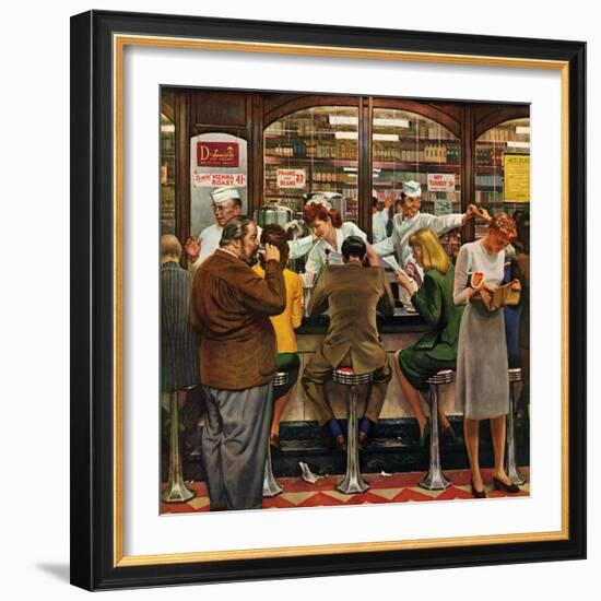 "Lunch Counter," October 12, 1946-John Falter-Framed Giclee Print