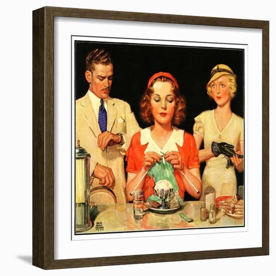 "Lunch Counter Wait,"August 1, 1934-Ralph P. Coleman-Framed Giclee Print