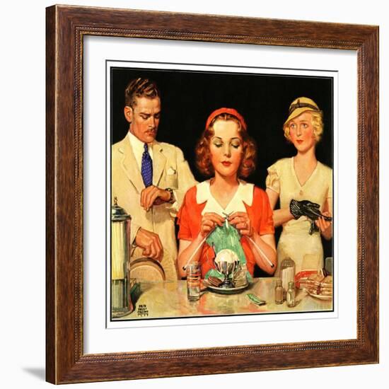 "Lunch Counter Wait,"August 1, 1934-Ralph P. Coleman-Framed Giclee Print