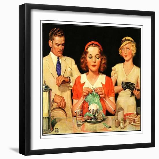 "Lunch Counter Wait,"August 1, 1934-Ralph P. Coleman-Framed Giclee Print