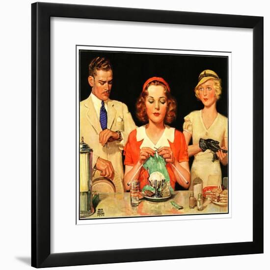 "Lunch Counter Wait,"August 1, 1934-Ralph P. Coleman-Framed Giclee Print