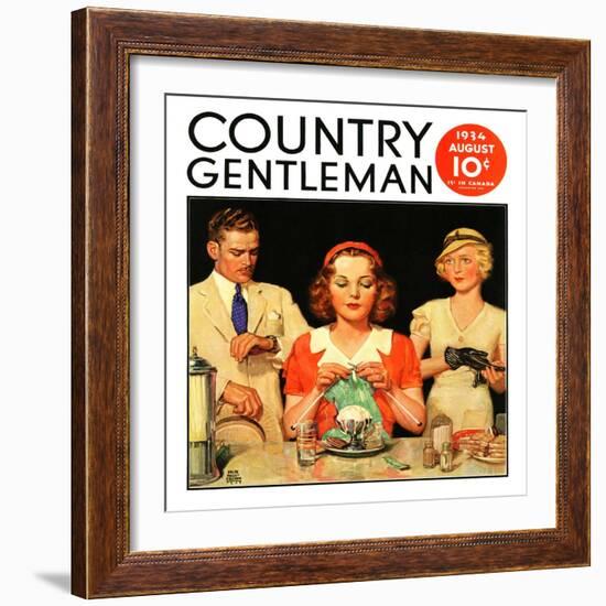 "Lunch Counter Wait," Country Gentleman Cover, August 1, 1934-Ralph P. Coleman-Framed Giclee Print