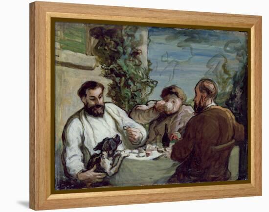 Lunch in the Country, 1868 (Oil on Board)-Honore Daumier-Framed Premier Image Canvas