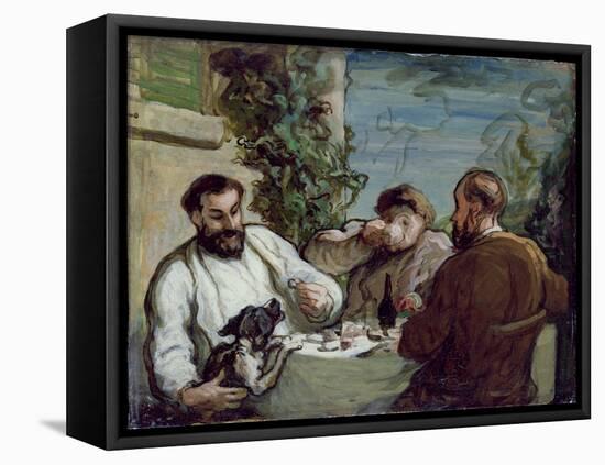 Lunch in the Country, 1868 (Oil on Board)-Honore Daumier-Framed Premier Image Canvas