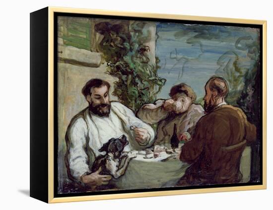 Lunch in the Country, 1868 (Oil on Board)-Honore Daumier-Framed Premier Image Canvas