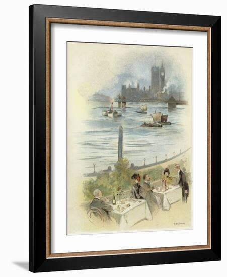 Lunch on Terrace Overlooking the Thames-Dudley Hardy-Framed Giclee Print