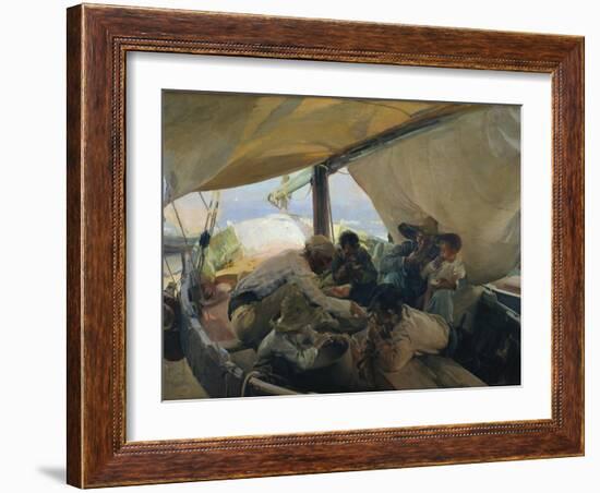 Lunch on the Boat-Joaquín Sorolla y Bastida-Framed Art Print