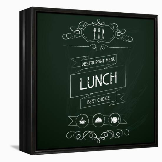 Lunch on the Restaurant Menu Chalkboard-incomible-Framed Stretched Canvas