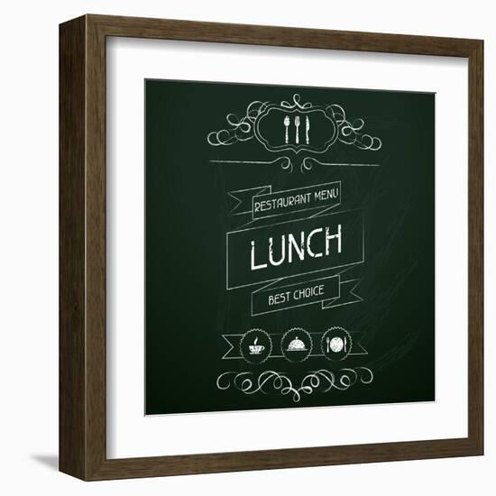 Lunch on the Restaurant Menu Chalkboard-incomible-Framed Art Print