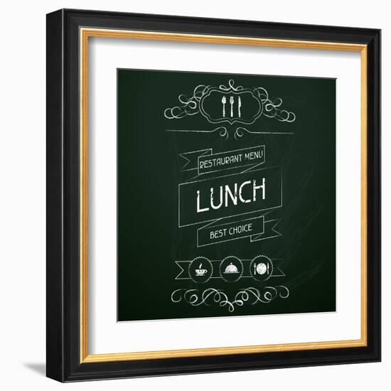 Lunch on the Restaurant Menu Chalkboard-incomible-Framed Art Print