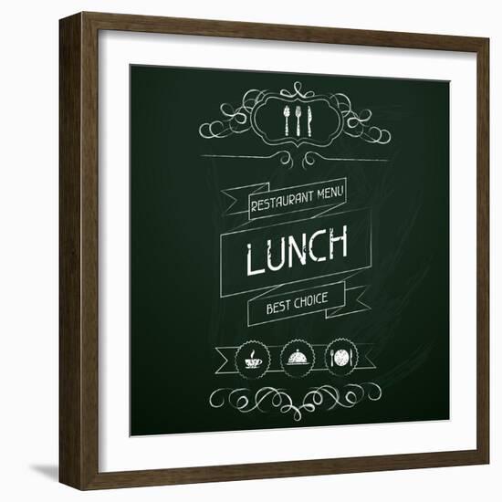 Lunch on the Restaurant Menu Chalkboard-incomible-Framed Art Print