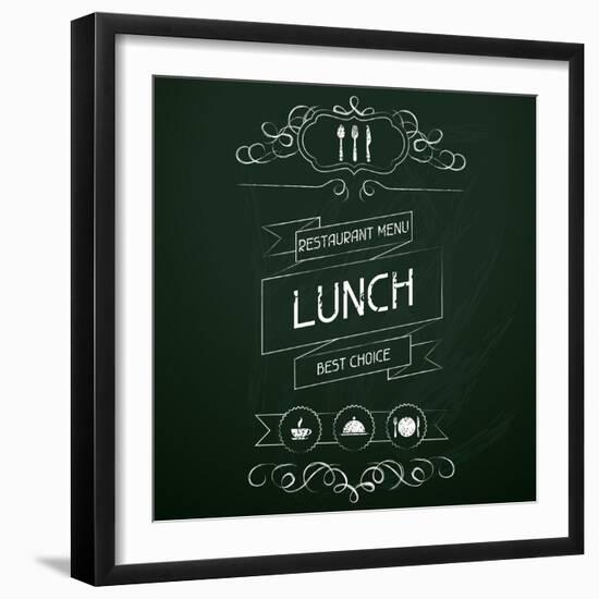 Lunch on the Restaurant Menu Chalkboard-incomible-Framed Art Print