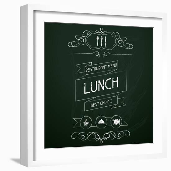 Lunch on the Restaurant Menu Chalkboard-incomible-Framed Art Print