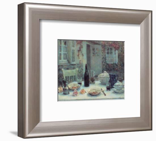 Lunch on the Terrace-Henri Eugene Augustin Le Sidaner-Framed Art Print