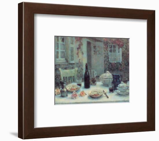 Lunch on the Terrace-Henri Eugene Augustin Le Sidaner-Framed Art Print