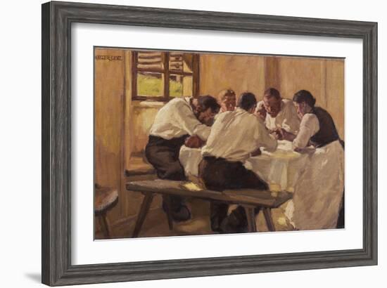 Lunch (The Soup, Version I), 1910-Albin Egger-lienz-Framed Premium Giclee Print