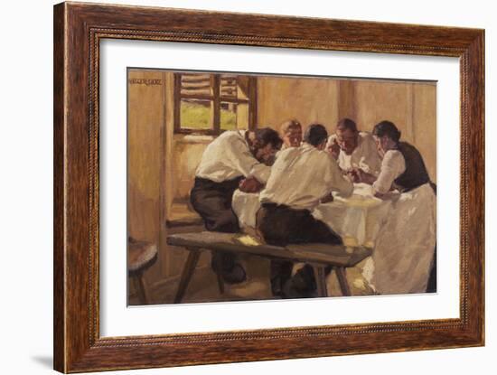 Lunch (The Soup, Version I), 1910-Albin Egger-lienz-Framed Premium Giclee Print