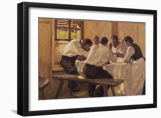 Lunch (The Soup, Version I), 1910-Albin Egger-lienz-Framed Premium Giclee Print