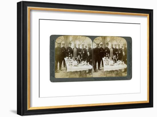 Lunch with General Nogi at Japanese Headquarters, Port Arthur, Manchuria, 1904-Underwood & Underwood-Framed Giclee Print