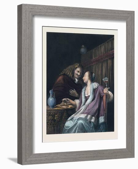 Lunch with Oysters and Wine-Frans Van Mieris-Framed Giclee Print