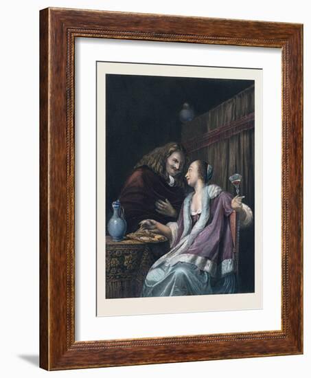 Lunch with Oysters and Wine-Frans Van Mieris-Framed Giclee Print