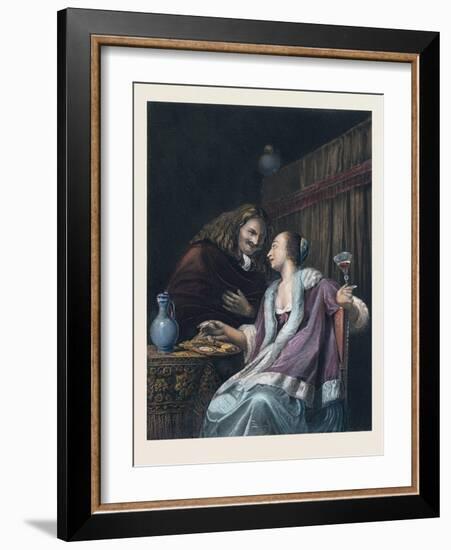 Lunch with Oysters and Wine-Frans Van Mieris-Framed Giclee Print