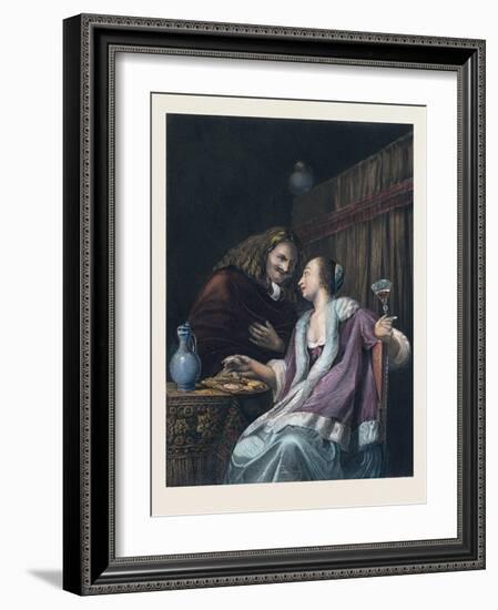 Lunch with Oysters and Wine-Frans Van Mieris-Framed Giclee Print