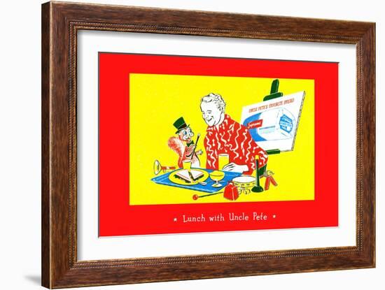 Lunch With Uncle Pete-null-Framed Art Print