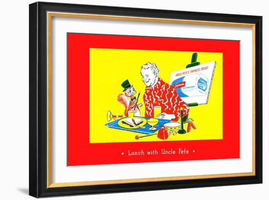 Lunch With Uncle Pete-null-Framed Art Print