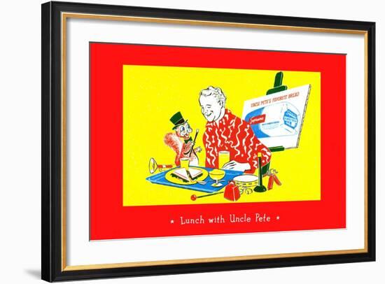Lunch With Uncle Pete-null-Framed Art Print