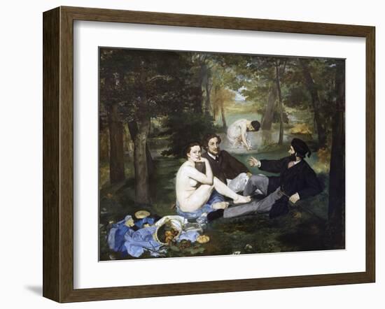 Luncheon on the Grass (Le Déjeuner Sur L'herbe) by ‰Douard Manet-Édouard Manet-Framed Giclee Print